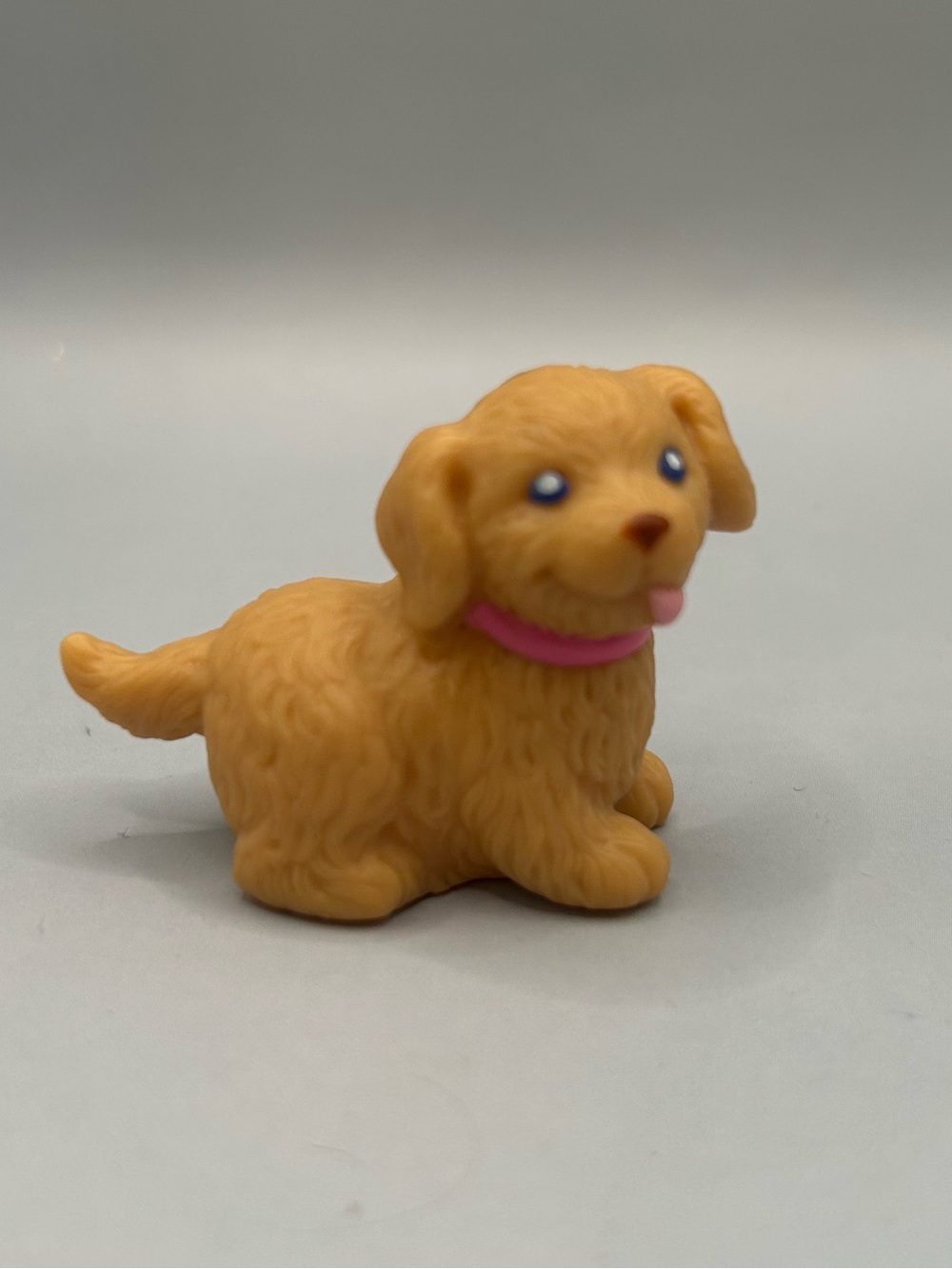 Fisher Price Loving Family Dollhouse Tan mini Puppy Dog Pink Collar Pet Doggy